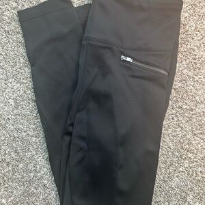 White House Black Market Jet Black Leggings with Chic Zipper Accent